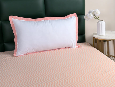 Varu Cotton Rich Bedsheet | Elegant Wavy Stripe Woven Bed Sheet | 180 TC (Weight 400 TC) | Soft & Comfortable Bedsheet for Bedroom