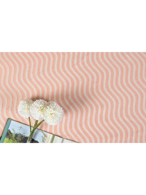 Varu Cotton Rich Bedsheet | Elegant Wavy Stripe Woven Bed Sheet | 180 TC (Weight 400 TC) | Soft & Comfortable Bedsheet for Bedroom