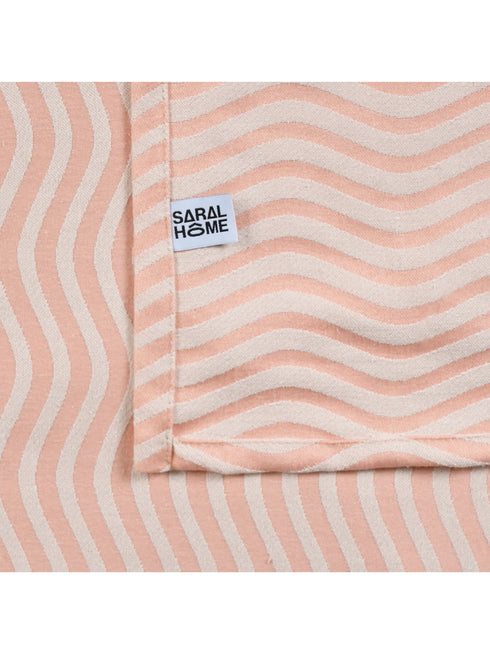 Varu Cotton Rich Bedsheet | Elegant Wavy Stripe Woven Bed Sheet | 180 TC (Weight 400 TC) | Soft & Comfortable Bedsheet for Bedroom