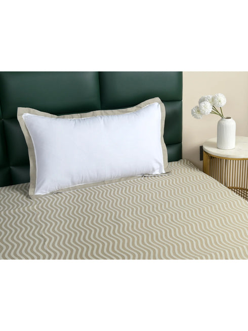 Varu Cotton Rich Bedsheet | Elegant Wavy Stripe Woven Bed Sheet | 180 TC (Weight 400 TC) | Soft & Comfortable Bedsheet for Bedroom