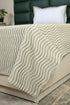 Varu Cotton Rich Bedsheet | Elegant Wavy Stripe Woven Bed Sheet | 180 TC (Weight 400 TC) | Soft & Comfortable Bedsheet for Bedroom