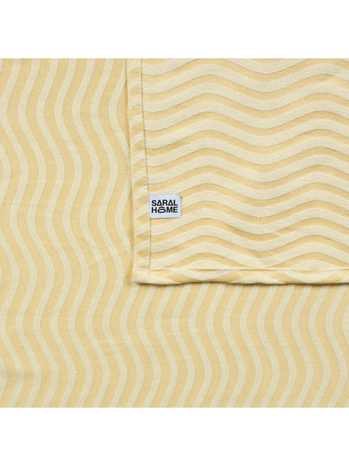 Varu Cotton Rich Bedsheet | Elegant Wavy Stripe Woven Bed Sheet | 180 TC (Weight 400 TC) | Soft & Comfortable Bedsheet for Bedroom
