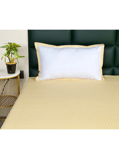 Varu Cotton Rich Bedsheet | Elegant Wavy Stripe Woven Bed Sheet | 180 TC (Weight 400 TC) | Soft & Comfortable Bedsheet for Bedroom