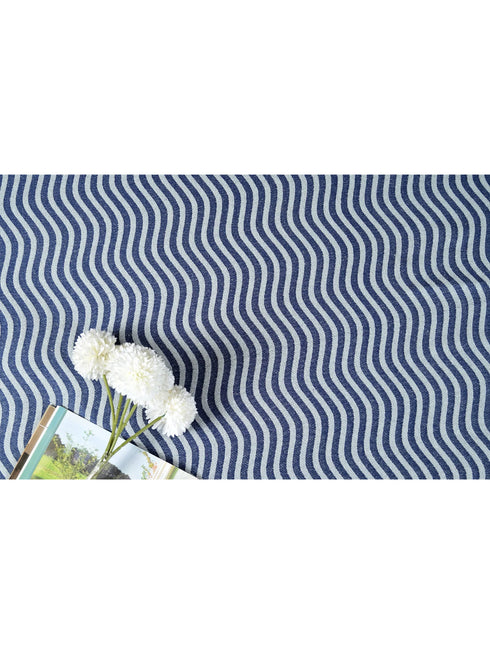 Varu Cotton Rich Bedsheet | Elegant Wavy Stripe Woven Bed Sheet | 180 TC (Weight 400 TC) | Soft & Comfortable Bedsheet for Bedroom