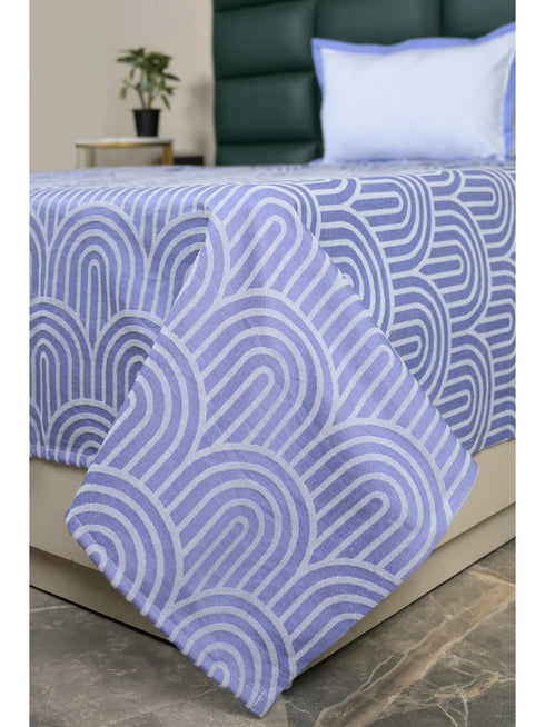 Darpa Cotton Rich Bedsheet | Elegant Geometric Arch Pattern Woven Bed Sheet | 180 TC (Weight 400 TC) | Soft & Comfortable Bedsheet for Bedroom