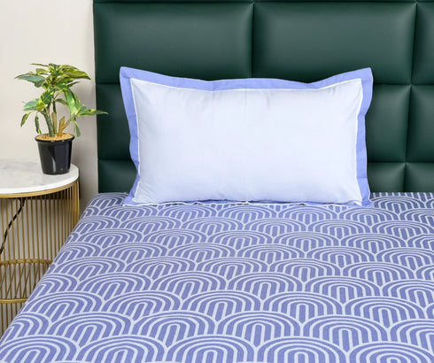 Darpa Cotton Rich Bedsheet | Elegant Geometric Arch Pattern Woven Bed Sheet | 180 TC (Weight 400 TC) | Soft & Comfortable Bedsheet for Bedroom