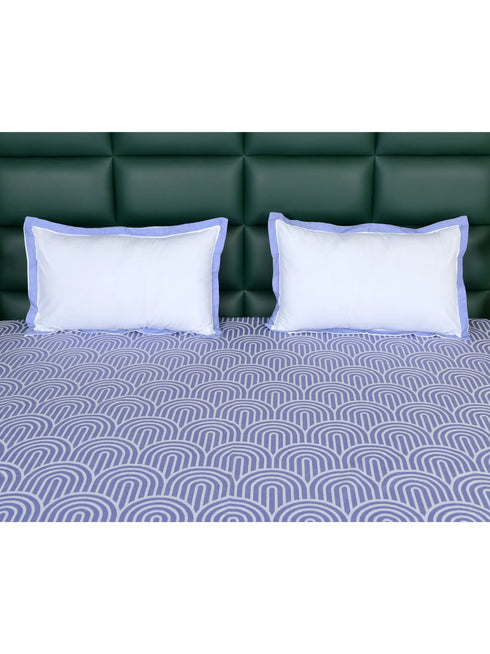 Darpa Cotton Rich Bedsheet | Elegant Geometric Arch Pattern Woven Bed Sheet | 180 TC (Weight 400 TC) | Soft & Comfortable Bedsheet for Bedroom