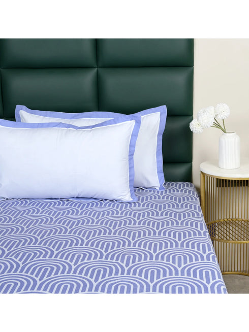 Darpa Cotton Rich Bedsheet | Elegant Geometric Arch Pattern Woven Bed Sheet | 180 TC (Weight 400 TC) | Soft & Comfortable Bedsheet for Bedroom