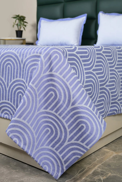 Darpa Cotton Rich Bedsheet | Elegant Geometric Arch Pattern Woven Bed Sheet | 180 TC (Weight 400 TC) | Soft & Comfortable Bedsheet for Bedroom