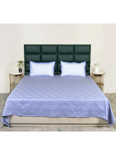 Darpa Cotton Rich Bedsheet | Elegant Geometric Arch Pattern Woven Bed Sheet | 180 TC (Weight 400 TC) | Soft & Comfortable Bedsheet for Bedroom