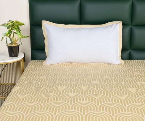Darpa Cotton Rich Bedsheet | Elegant Geometric Arch Pattern Woven Bed Sheet | 180 TC (Weight 400 TC) | Soft & Comfortable Bedsheet for Bedroom