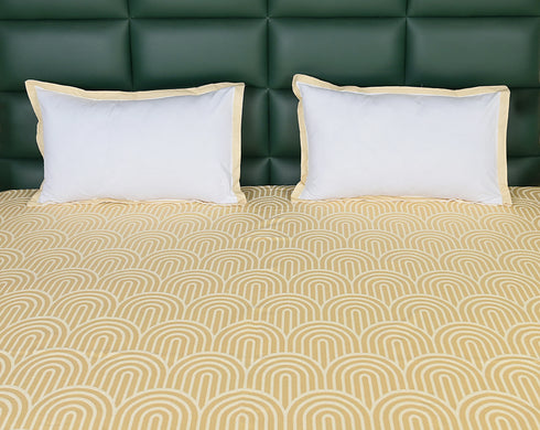 Darpa Cotton Rich Bedsheet | Elegant Geometric Arch Pattern Woven Bed Sheet | 180 TC (Weight 400 TC) | Soft & Comfortable Bedsheet for Bedroom