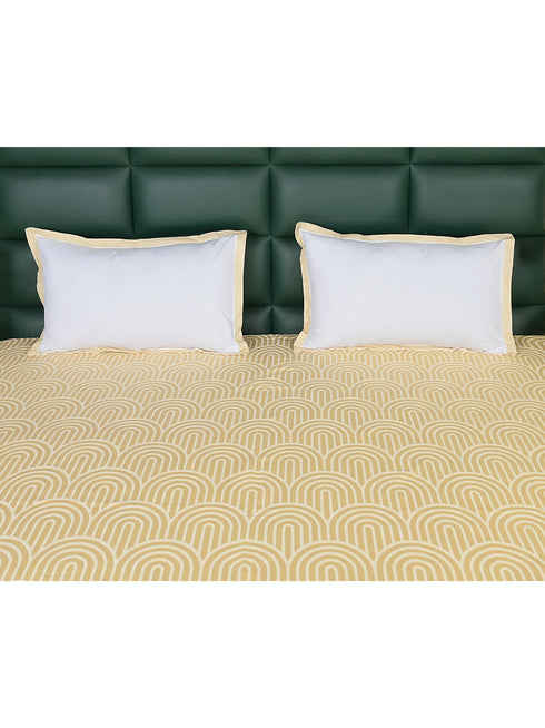 Darpa Cotton Rich Bedsheet | Elegant Geometric Arch Pattern Woven Bed Sheet | 180 TC (Weight 400 TC) | Soft & Comfortable Bedsheet for Bedroom