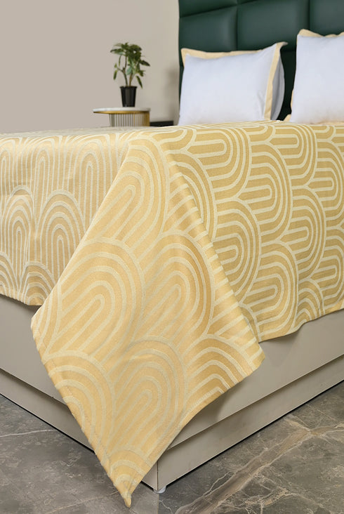 Darpa Cotton Rich Bedsheet | Elegant Geometric Arch Pattern Woven Bed Sheet | 180 TC (Weight 400 TC) | Soft & Comfortable Bedsheet for Bedroom