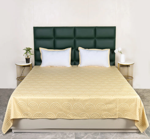 Darpa Cotton Rich Bedsheet | Elegant Geometric Arch Pattern Woven Bed Sheet | 180 TC (Weight 400 TC) | Soft & Comfortable Bedsheet for Bedroom