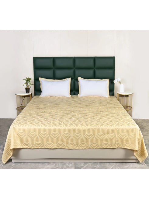 Darpa Cotton Rich Bedsheet | Elegant Geometric Arch Pattern Woven Bed Sheet | 180 TC (Weight 400 TC) | Soft & Comfortable Bedsheet for Bedroom