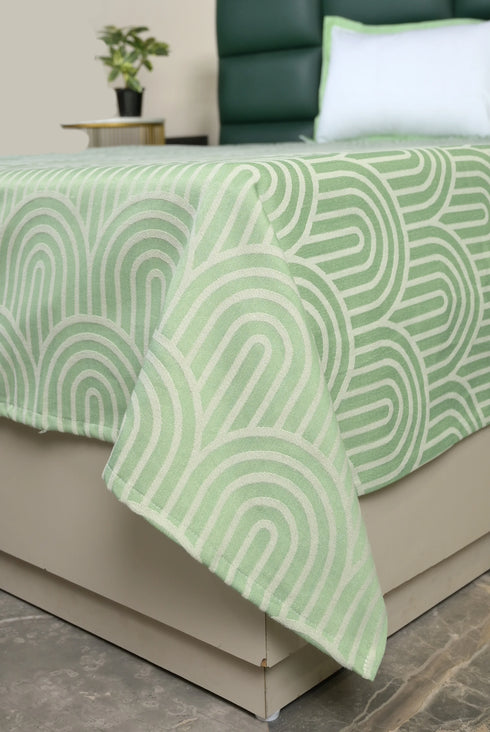 Darpa Cotton Rich Bedsheet | Elegant Geometric Arch Pattern Woven Bed Sheet | 180 TC (Weight 400 TC) | Soft & Comfortable Bedsheet for Bedroom
