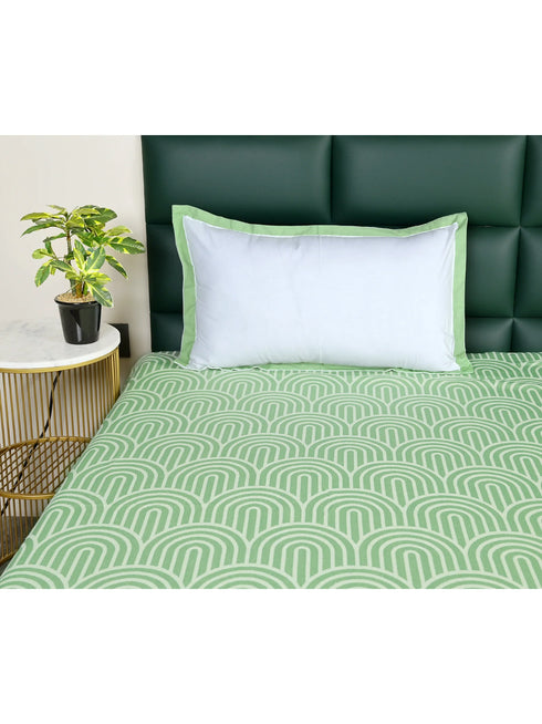 Darpa Cotton Rich Bedsheet | Elegant Geometric Arch Pattern Woven Bed Sheet | 180 TC (Weight 400 TC) | Soft & Comfortable Bedsheet for Bedroom
