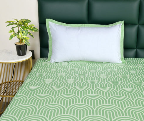 Darpa Cotton Rich Bedsheet | Elegant Geometric Arch Pattern Woven Bed Sheet | 180 TC (Weight 400 TC) | Soft & Comfortable Bedsheet for Bedroom