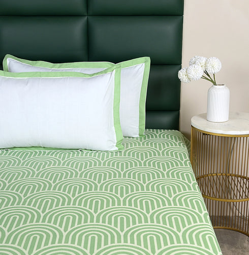 Darpa Cotton Rich Bedsheet | Elegant Geometric Arch Pattern Woven Bed Sheet | 180 TC (Weight 400 TC) | Soft & Comfortable Bedsheet for Bedroom