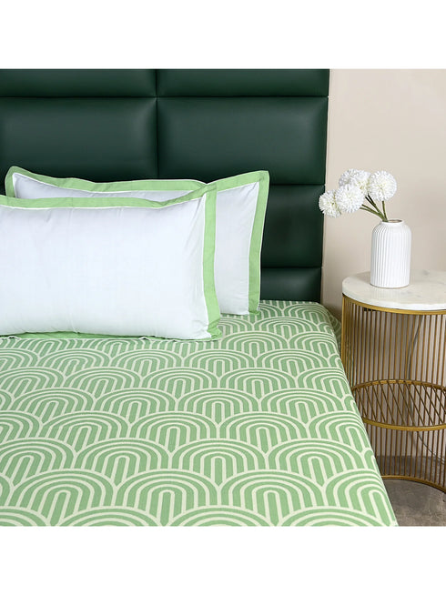 Darpa Cotton Rich Bedsheet | Elegant Geometric Arch Pattern Woven Bed Sheet | 180 TC (Weight 400 TC) | Soft & Comfortable Bedsheet for Bedroom