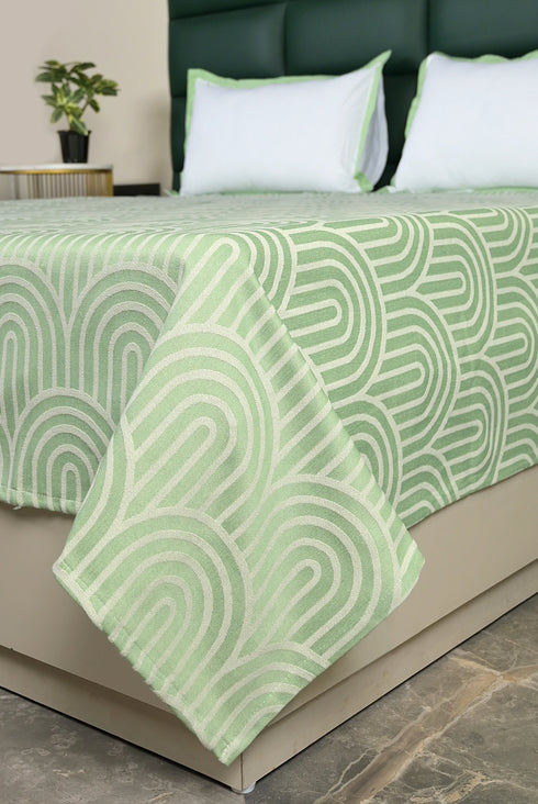 Darpa Cotton Rich Bedsheet | Elegant Geometric Arch Pattern Woven Bed Sheet | 180 TC (Weight 400 TC) | Soft & Comfortable Bedsheet for Bedroom