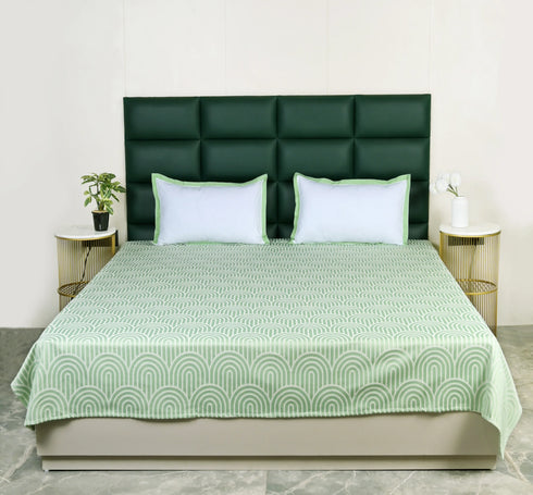 Darpa Cotton Rich Bedsheet | Elegant Geometric Arch Pattern Woven Bed Sheet | 180 TC (Weight 400 TC) | Soft & Comfortable Bedsheet for Bedroom