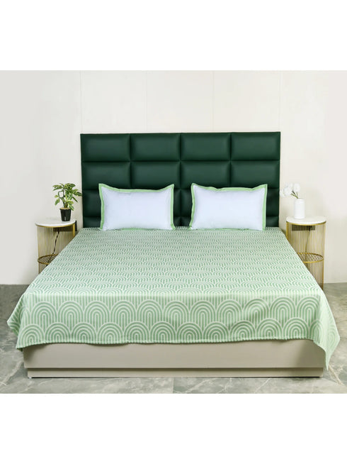 Darpa Cotton Rich Bedsheet | Elegant Geometric Arch Pattern Woven Bed Sheet | 180 TC (Weight 400 TC) | Soft & Comfortable Bedsheet for Bedroom
