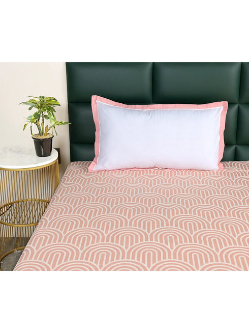 Darpa Cotton Rich Bedsheet | Elegant Geometric Arch Pattern Woven Bed Sheet | 180 TC (Weight 400 TC) | Soft & Comfortable Bedsheet for Bedroom