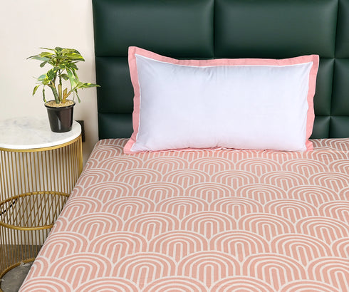 Darpa Cotton Rich Bedsheet | Elegant Geometric Arch Pattern Woven Bed Sheet | 180 TC (Weight 400 TC) | Soft & Comfortable Bedsheet for Bedroom