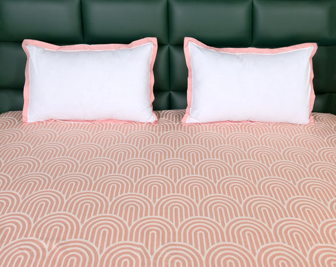 Darpa Cotton Rich Bedsheet | Elegant Geometric Arch Pattern Woven Bed Sheet | 180 TC (Weight 400 TC) | Soft & Comfortable Bedsheet for Bedroom