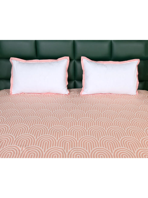 Darpa Cotton Rich Bedsheet | Elegant Geometric Arch Pattern Woven Bed Sheet | 180 TC (Weight 400 TC) | Soft & Comfortable Bedsheet for Bedroom