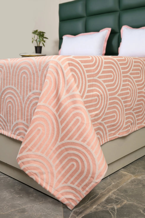 Darpa Cotton Rich Bedsheet | Elegant Geometric Arch Pattern Woven Bed Sheet | 180 TC (Weight 400 TC) | Soft & Comfortable Bedsheet for Bedroom