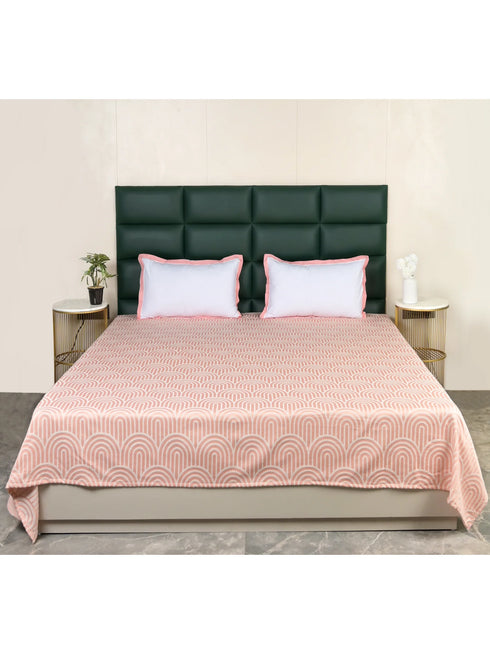 Darpa Cotton Rich Bedsheet | Elegant Geometric Arch Pattern Woven Bed Sheet | 180 TC (Weight 400 TC) | Soft & Comfortable Bedsheet for Bedroom