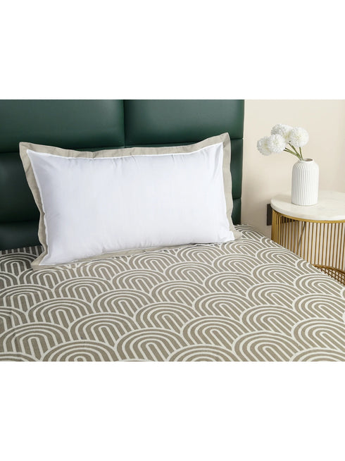 Darpa Cotton Rich Bedsheet | Elegant Geometric Arch Pattern Woven Bed Sheet | 180 TC (Weight 400 TC) | Soft & Comfortable Bedsheet for Bedroom