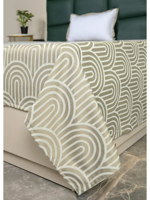 Darpa Cotton Rich Bedsheet | Elegant Geometric Arch Pattern Woven Bed Sheet | 180 TC (Weight 400 TC) | Soft & Comfortable Bedsheet for Bedroom