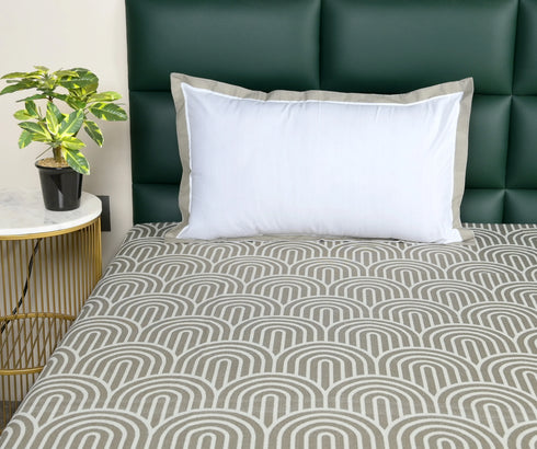 Darpa Cotton Rich Bedsheet | Elegant Geometric Arch Pattern Woven Bed Sheet | 180 TC (Weight 400 TC) | Soft & Comfortable Bedsheet for Bedroom