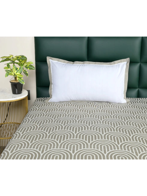 Darpa Cotton Rich Bedsheet | Elegant Geometric Arch Pattern Woven Bed Sheet | 180 TC (Weight 400 TC) | Soft & Comfortable Bedsheet for Bedroom