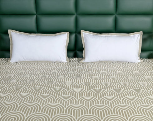 Darpa Cotton Rich Bedsheet | Elegant Geometric Arch Pattern Woven Bed Sheet | 180 TC (Weight 400 TC) | Soft & Comfortable Bedsheet for Bedroom
