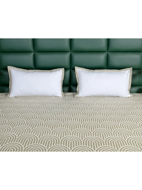 Darpa Cotton Rich Bedsheet | Elegant Geometric Arch Pattern Woven Bed Sheet | 180 TC (Weight 400 TC) | Soft & Comfortable Bedsheet for Bedroom