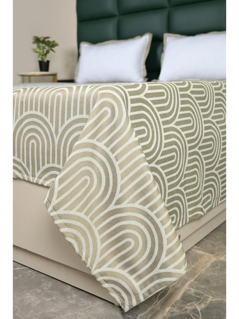 Darpa Cotton Rich Bedsheet | Elegant Geometric Arch Pattern Woven Bed Sheet | 180 TC (Weight 400 TC) | Soft & Comfortable Bedsheet for Bedroom