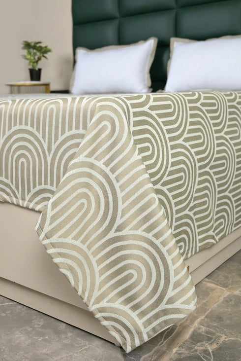 Darpa Cotton Rich Bedsheet | Elegant Geometric Arch Pattern Woven Bed Sheet | 180 TC (Weight 400 TC) | Soft & Comfortable Bedsheet for Bedroom