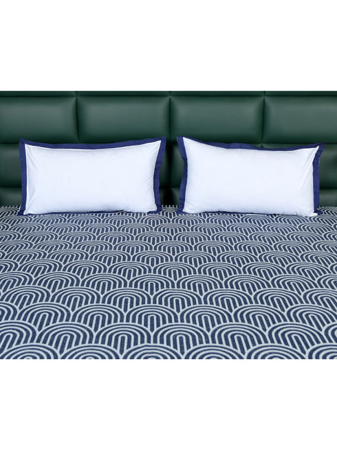 Darpa Cotton Rich Bedsheet | Elegant Geometric Arch Pattern Woven Bed Sheet | 180 TC (Weight 400 TC) | Soft & Comfortable Bedsheet for Bedroom