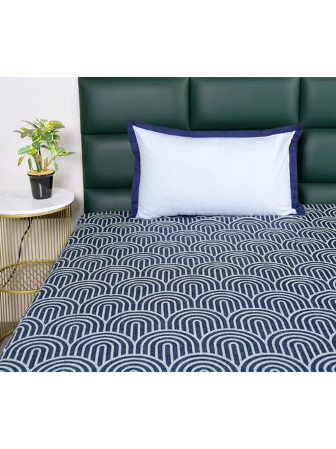 Darpa Cotton Rich Bedsheet | Elegant Geometric Arch Pattern Woven Bed Sheet | 180 TC (Weight 400 TC) | Soft & Comfortable Bedsheet for Bedroom