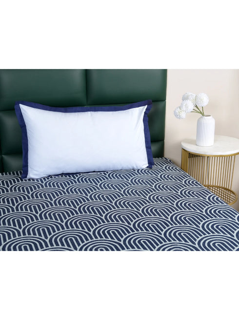 Darpa Cotton Rich Bedsheet | Elegant Geometric Arch Pattern Woven Bed Sheet | 180 TC (Weight 400 TC) | Soft & Comfortable Bedsheet for Bedroom