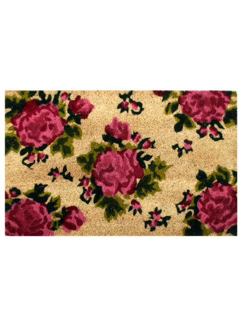 Saral Home Coir Door Mat | Floral Print | Durable & Easy Care