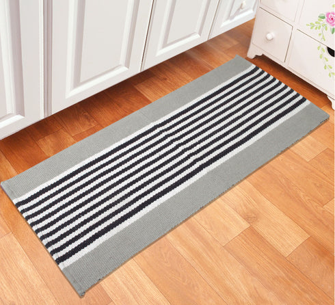 Cotton Printed & Woven Floor Runner 45x180 & 50x180 cm Floor Mat Combo – Set of 2