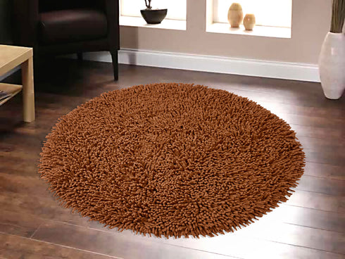 Round Shaggy Design Bathmat – Fluffy Comfort & Plush Texture