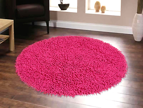 Round Shaggy Design Bathmat – Fluffy Comfort & Plush Texture