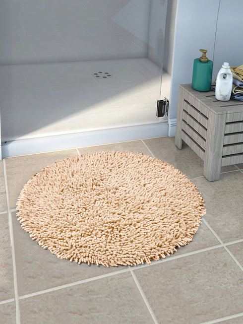 Round Shaggy Design Bathmat – Fluffy Comfort & Plush Texture